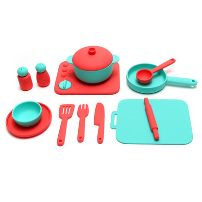 13pcs Silicone Cooking Utensils Kitchen Pretend Play Toy Set