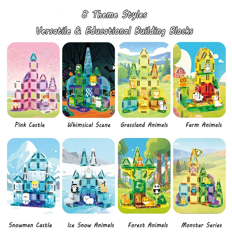 Mini Magnetic Building Blocks Tiles – Portable Travel Set