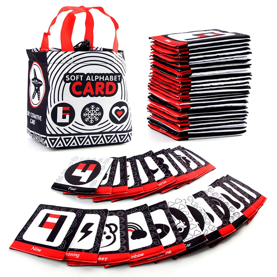 Baby Soft Alphabet Cards Toys, 26Pcs ABC Alphabet Flash Cards Early Learning Toy