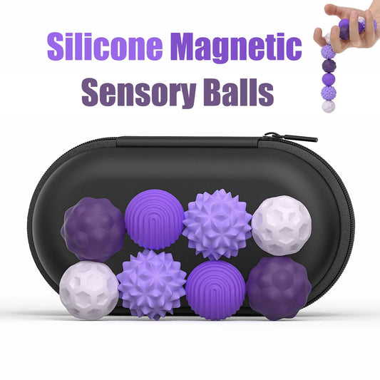 Silicone Magnetic Sensory Balls, Stress Relief Sensory Toy for Adult and Kids
