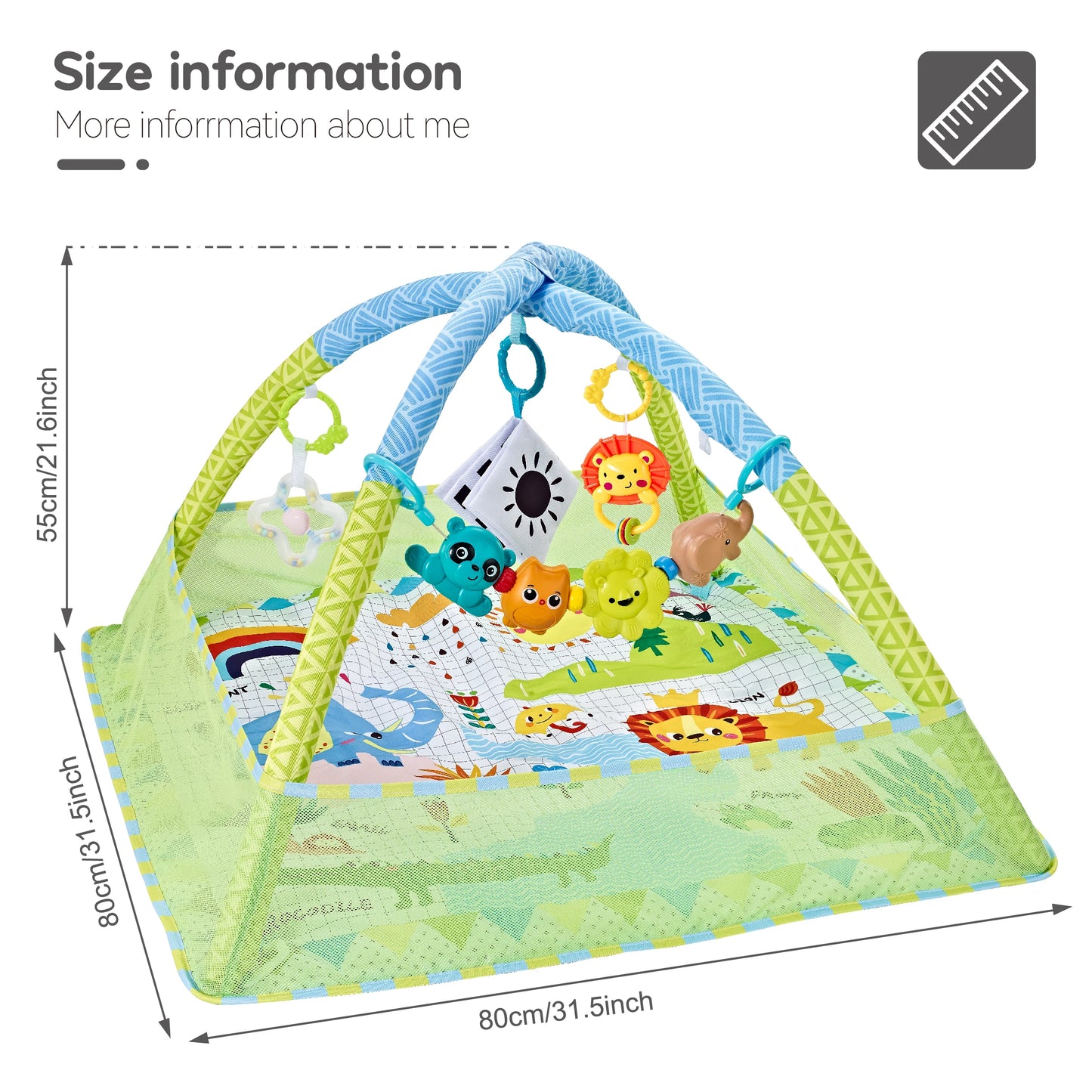 Baby Fitness Play Gym – Soft Crawling Mat & Activity Rack for Newborns and Toddlers