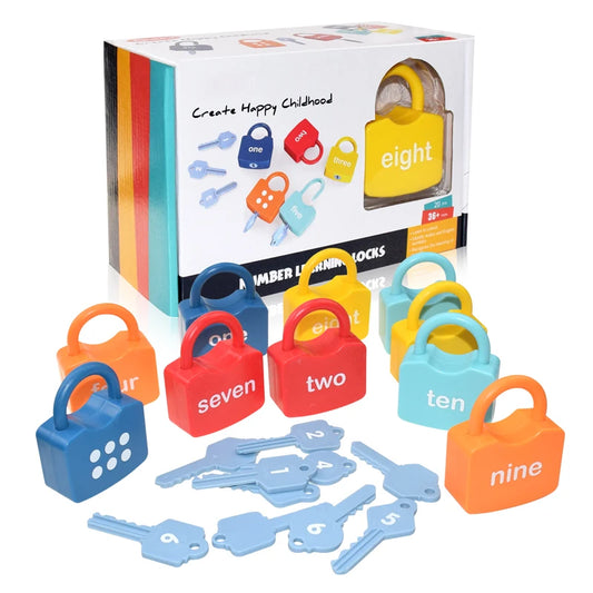 Kids Alphabet & Number Lock Key Matching Set – Montessori Educational STEM Toy for Word Cognition & Homeschool Learning
