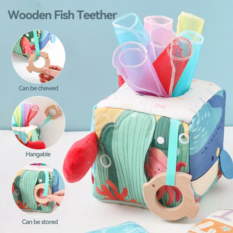 Baby Montessori Toy Cotton Magic Tissue Box Finger Exercising Busy Sensory Board Game