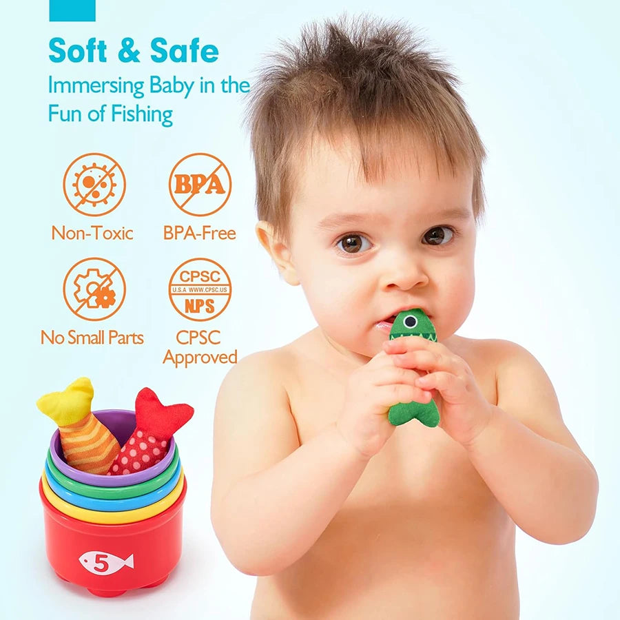10 in 1 Montessori Toddler Fishing & Stacking Toy, Learning Set