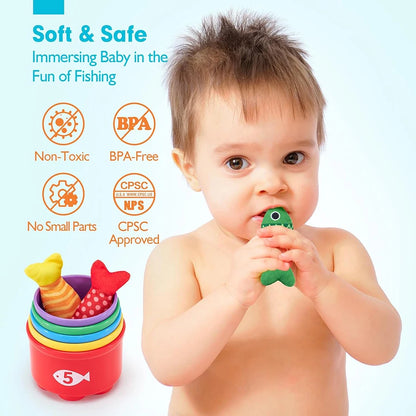 10 in 1 Montessori Toddler Fishing & Stacking Toy, Learning Set