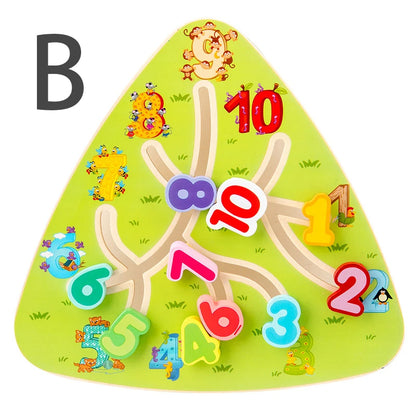 Montessori Wooden Maze Puzzle Boards, Matching Games Educational Learning Toys
