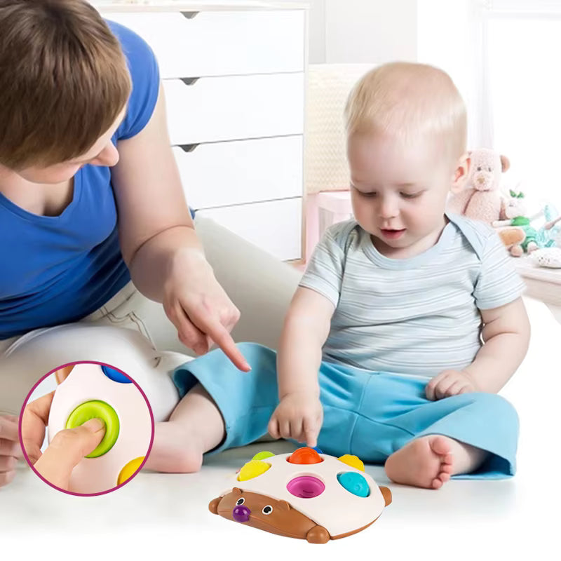 Soft Montessori Hedgehog Sensory Fidget Toy with Push Bubbles pop