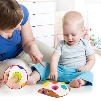 Soft Montessori Hedgehog Sensory Fidget Toy with Push Bubbles pop