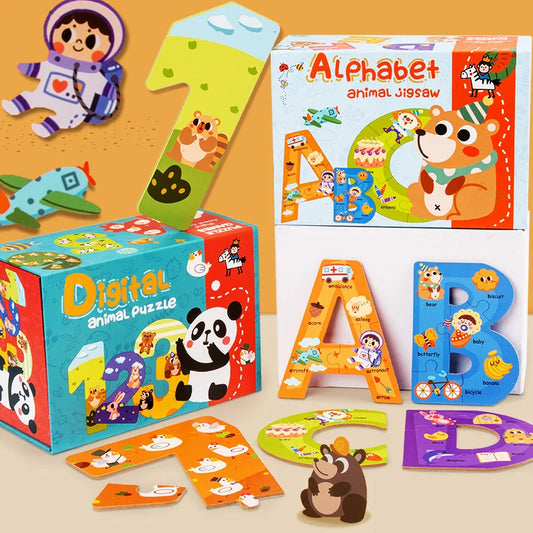 Large Montessori Letters, Numbers Puzzle for Kids, Alphabet Puzzle for Toddlers