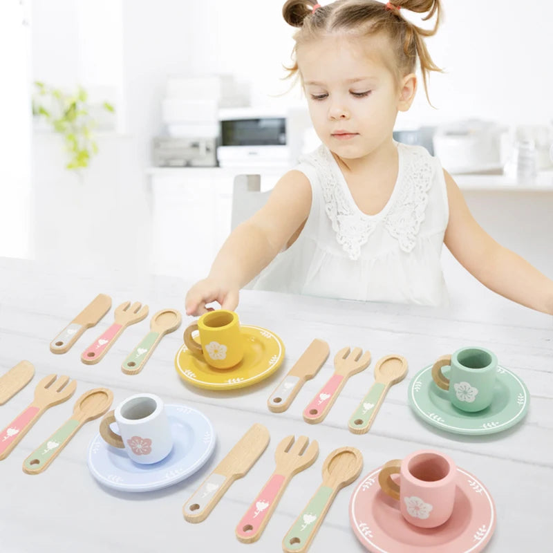 Montessori Wooden Kitchen Toy Set for Kids Pretend Play