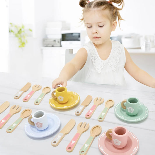 Montessori Wooden Kitchen Toy Set for Kids Pretend Play