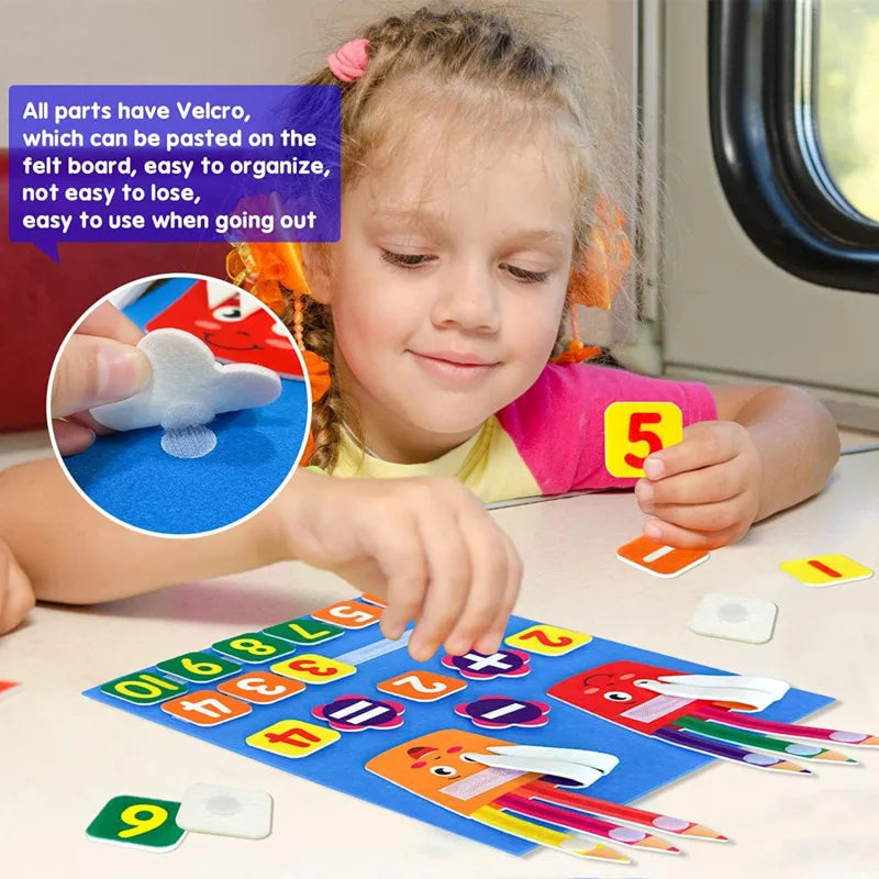 Busy Board Finger Numbers Counting, Quiet Felt Book for kids - LittleOzKid