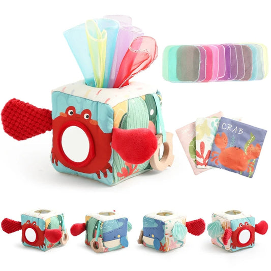 Baby Montessori Toy Cotton Magic Tissue Box Finger Exercising Busy Sensory Board Game