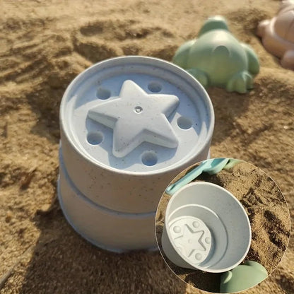 11 Piece Silicone Beach Bucket Play Set Kids Toy with Shovel Sand Moulds - LittleOzKid