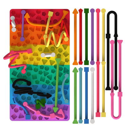Montessori Sensory Activity Board - Silicone Fidget & Shape Matching Toy