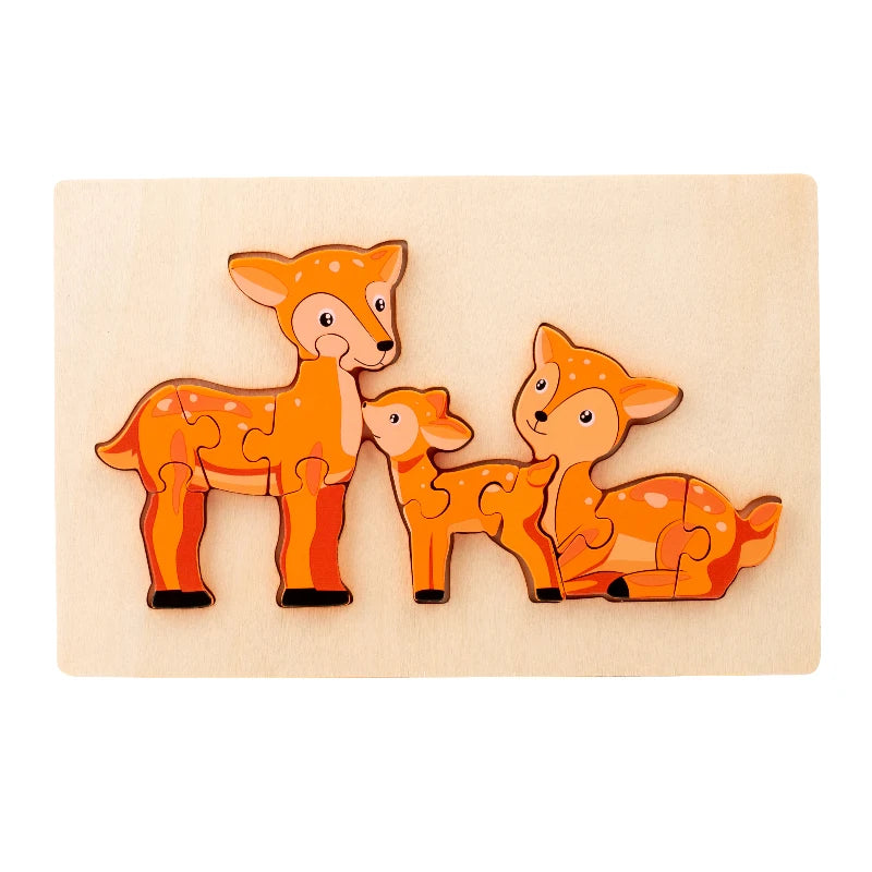 Montessori Wooden Animal Jigsaw Puzzle – (Buy 4 for $64)