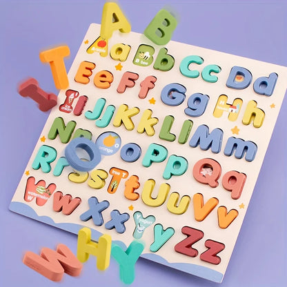 Wooden Educational Abc Alphabet Upper Case and Lower Case  Puzzle