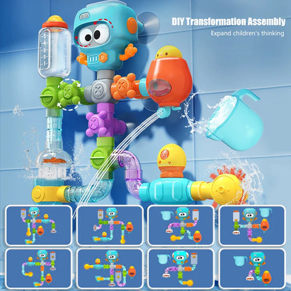 Octopus Bath Toy Set – Suction Cup Spinners & Water Squirt Fun!