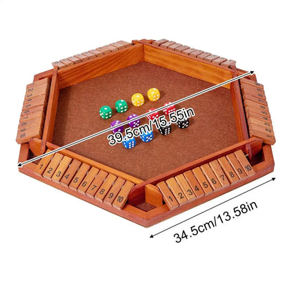 Shut The Box Wooden Game – 6‑Sided Math Board for Parties & Travel