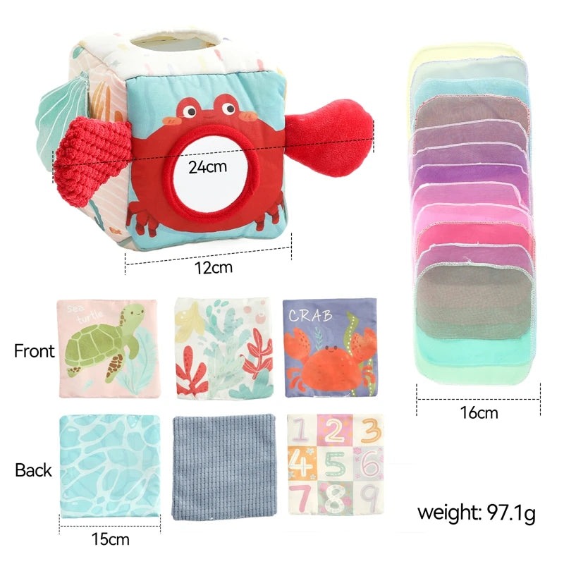 Baby Montessori Toy Cotton Magic Tissue Box Finger Exercising Busy Sensory Board Game
