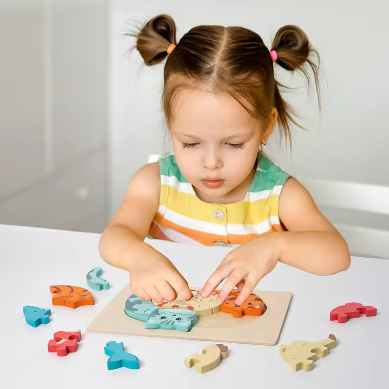 Montessori Wooden Animal Jigsaw Puzzle – (Buy 4 for $64)