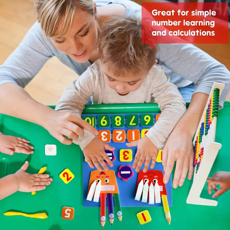 Busy Board Finger Numbers Counting, Quiet Felt Book for kids - LittleOzKid