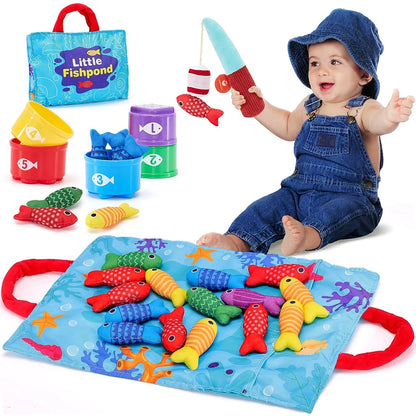 10 in 1 Montessori Toddler Fishing & Stacking Toy, Learning Set