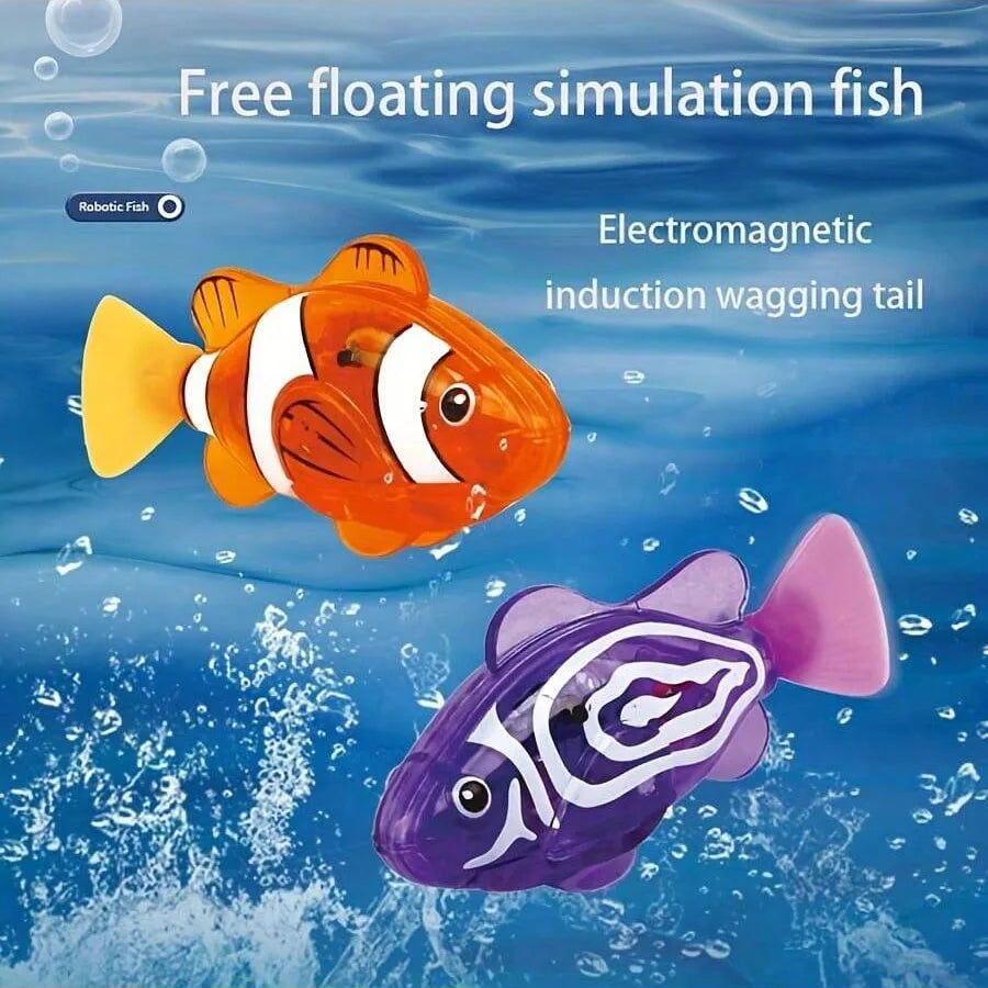 6 Pcs Electronic Swimming Fish Bath Toy With LED Light