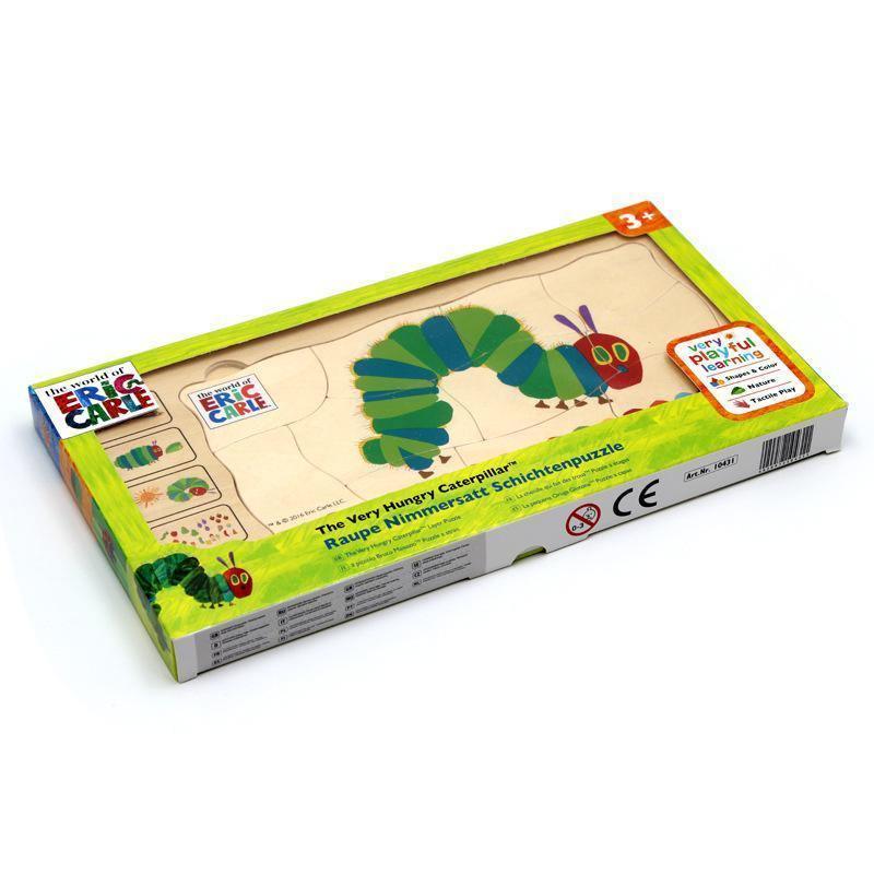 Wooden Montessori Multilayer The Very Hungry Caterpillar 4-in-1 Wooden Jigsaw Puzzle Kids