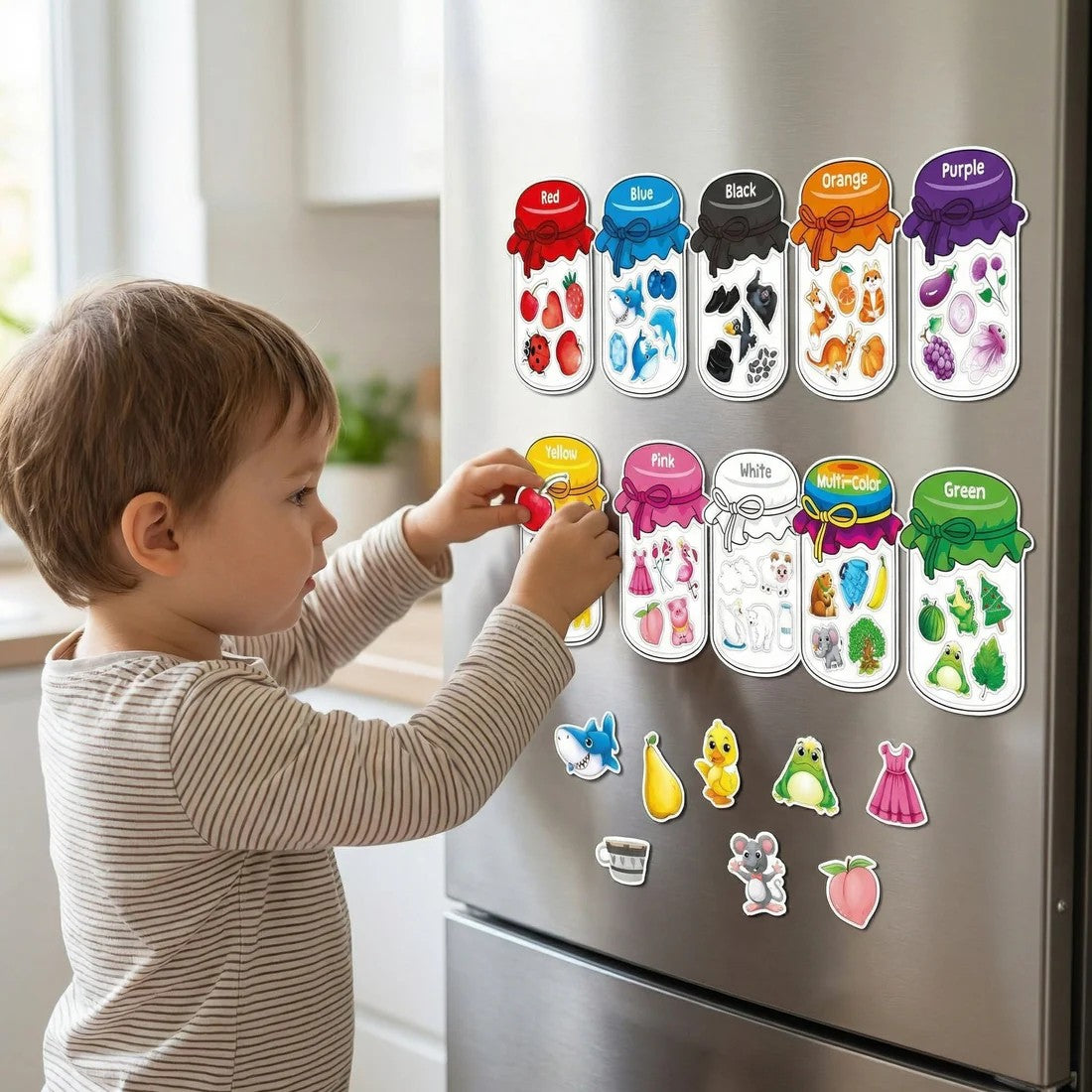 10Pcs Fridge Magnetic Color Sorting Toys - Educational Toddler Gift