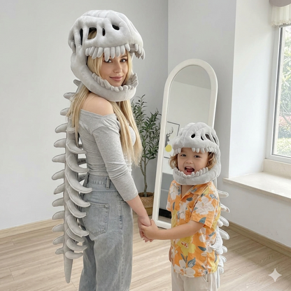 75/115cm Cozy Dinosaur Skeleton Head Costume Plush Toy