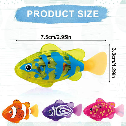 6 Pcs Electronic Swimming Fish Bath Toy With LED Light